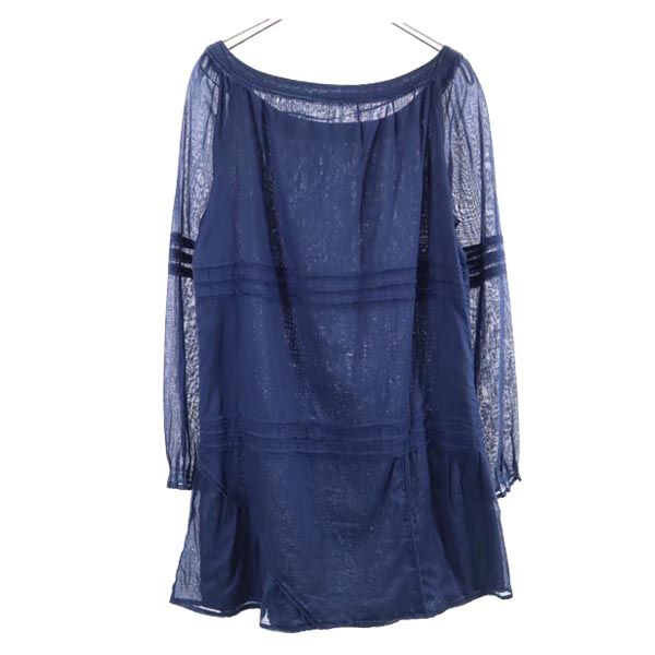 MIUMIU ミュウミュウ 長袖 シースルー ワンピース 40 ネイビー系 チュニック レディース