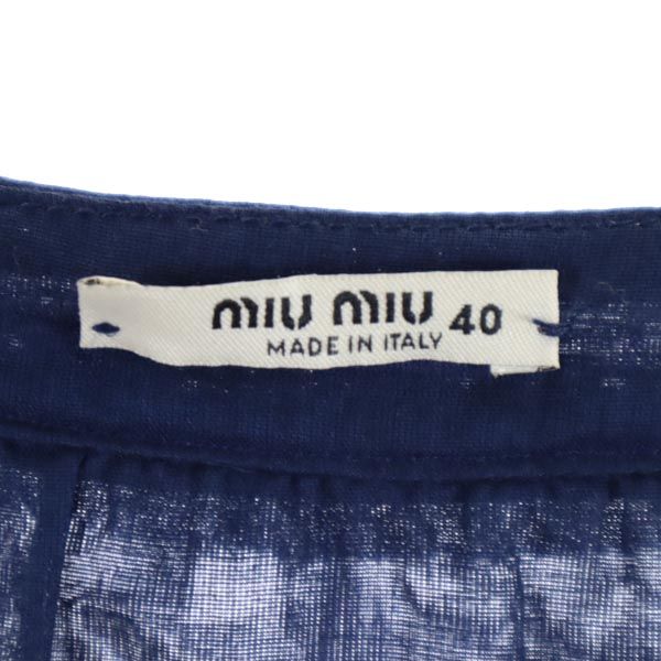 MIUMIU ミュウミュウ 長袖 シースルー ワンピース 40 ネイビー系 チュニック レディース