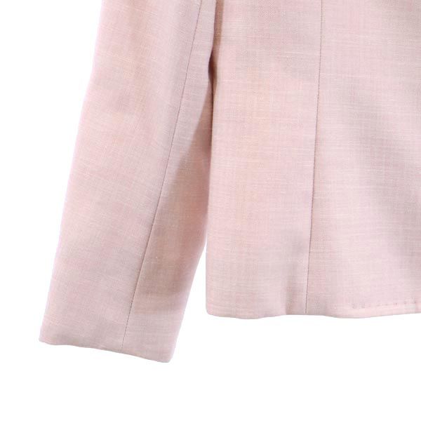 Aquascutum アクアスキュータム 日本製 ウールブレンド ヘリンボーン スカートスーツ 上下 セットアップ 9 ピンク系 レディース