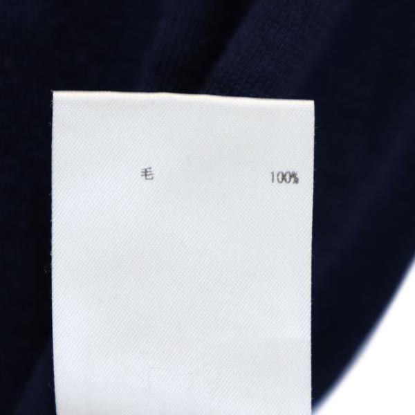 JIL SANDER NAVY ジルサンダーネイビー ウール 長袖 Vネック ニット M 紺系 セーター レディース