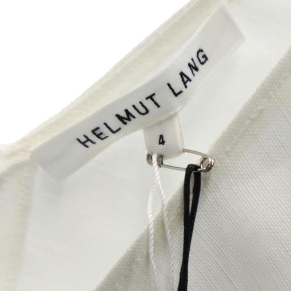 未使用 HELMUT LANG ヘルムートラング リネンブレンド ノースリーブ Vネック カットソー S 白系 レディース