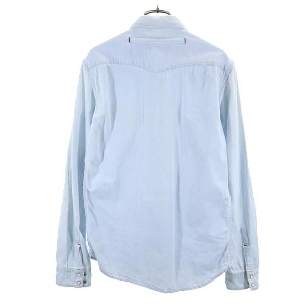 FACTOTUM ファクトタム 日本製 長袖 デニム ウエスタンシャツ 46 水色 メンズ