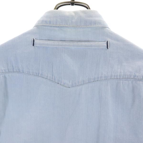 FACTOTUM ファクトタム 日本製 長袖 デニム ウエスタンシャツ 46 水色 メンズ