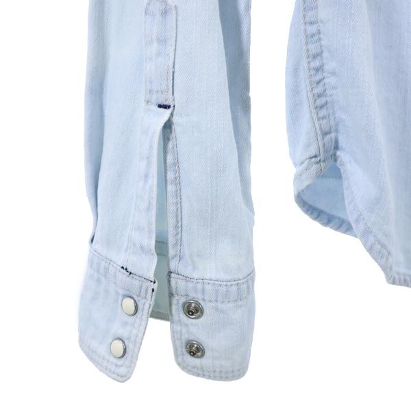 FACTOTUM ファクトタム 日本製 長袖 デニム ウエスタンシャツ 46 水色 メンズ