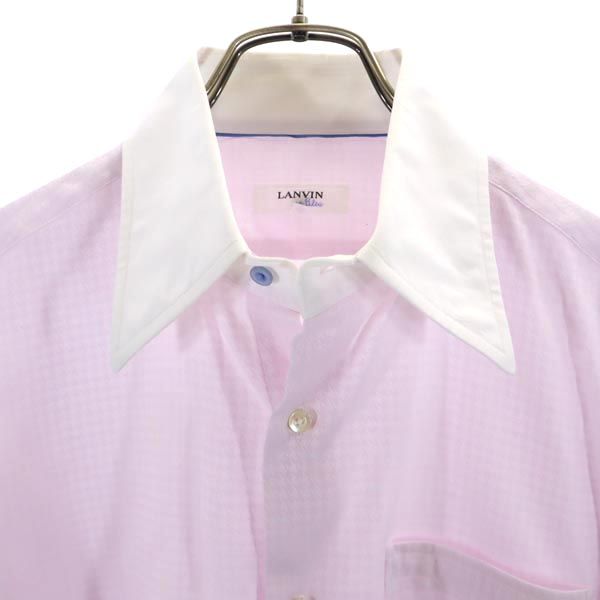 LANVIN ランバン 日本製 長袖 シャツ 48 ピンク メンズ