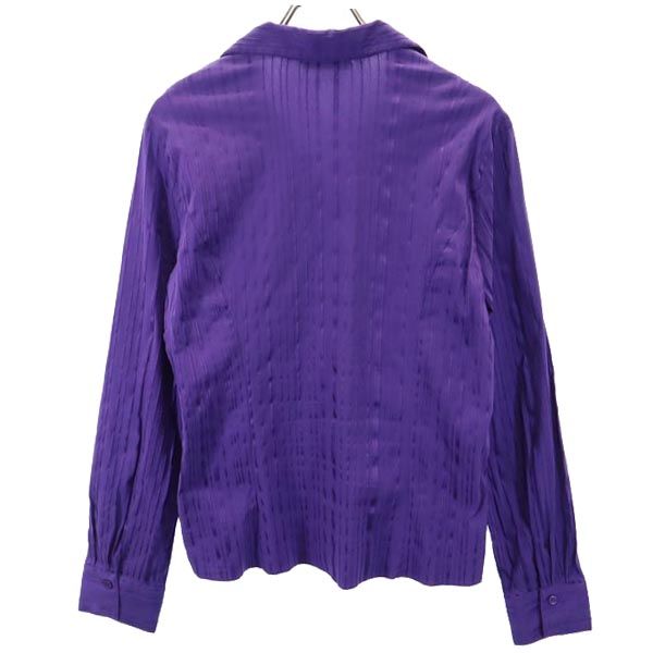 NARACAMICIE ナラカミーチェ ストライプ 長袖 オープンカラーシャツ 5 パープル系 ブラウス レディース