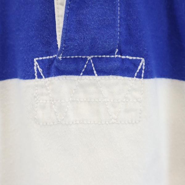 Polo by Ralph Lauren ポロバイラルフローレン ボーダー 長袖 ラガーシャツ 160 ブルー×ホワイト ポロシャツ キッズ