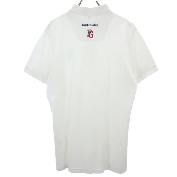 PEARLY GATES パーリーゲイツ ワンポイント刺繍 ゴルフ 半袖 ポロシャツ 5 白 メンズ