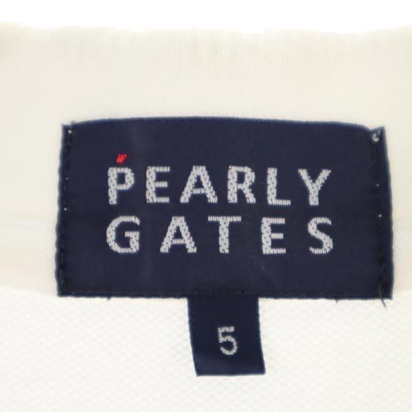 PEARLY GATES パーリーゲイツ ワンポイント刺繍 ゴルフ 半袖 ポロシャツ 5 白 メンズ