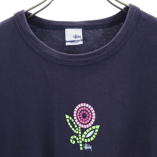 STUSSY ステューシー 90s USA製 オールド 半袖 Tシャツ M ネイビー レディース