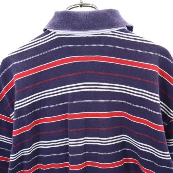 TOMMY HILFIGER トミーヒルフィガー 半袖 ポロシャツ L ネイビー×レッド×白 メンズ