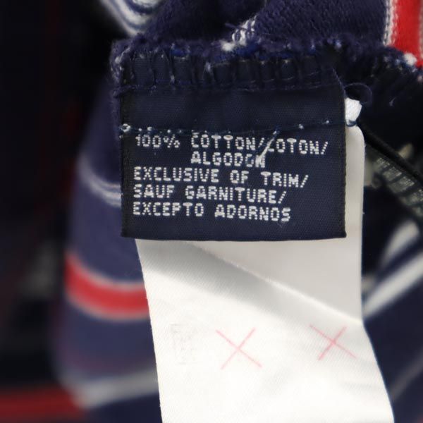 TOMMY HILFIGER トミーヒルフィガー 半袖 ポロシャツ L ネイビー×レッド×白 メンズ