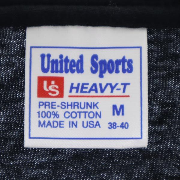 United Sports ユナイテッドスポーツ USA製 ロゴプリント 半袖 Tシャツ M 黒系 メンズ