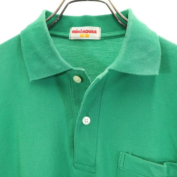 mikihouse ミキハウス 刺繍入り 半袖 ポロシャツ S 緑 鹿の子 メンズ
