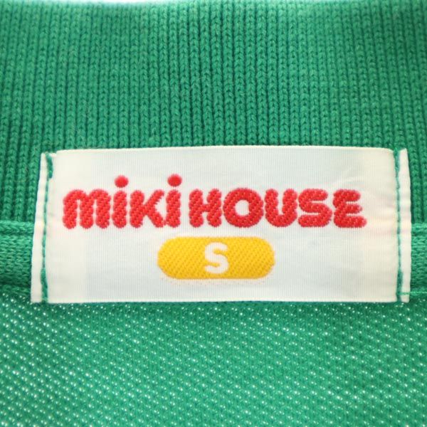 mikihouse ミキハウス 刺繍入り 半袖 ポロシャツ S 緑 鹿の子 メンズ