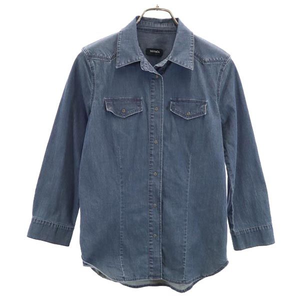 MAX&CO マックスアンドコー 長袖 ウエスタンシャツ 42 ストレッチ デニム レディース