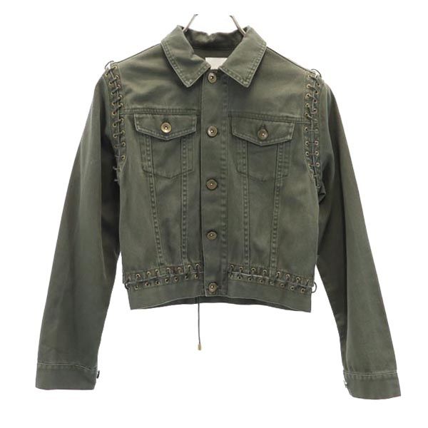 AMERI UNDRESSED アメリ 長袖 レースアップ ジャケット M 緑系 レディース