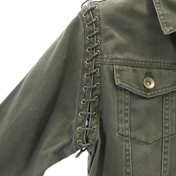 AMERI UNDRESSED アメリ 長袖 レースアップ ジャケット M 緑系 レディース