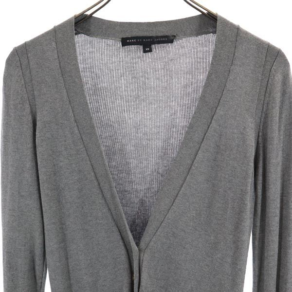 MARC BY MARC JACOBS マークバイマークジェイコブス シルクブレンド 長袖 ニット カーディガン XS グレー系 レディース
