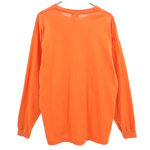 Hanes ヘインズ 長袖 Tシャツ L オレンジ系 ロンT メンズ