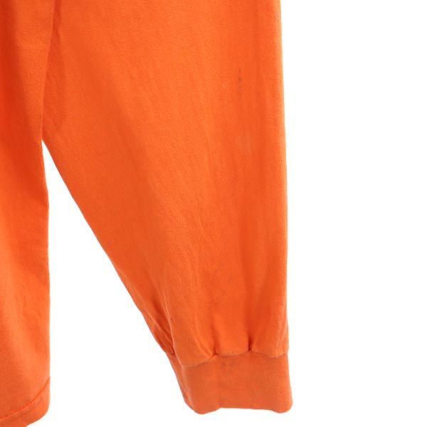 Hanes ヘインズ 長袖 Tシャツ L オレンジ系 ロンT メンズ