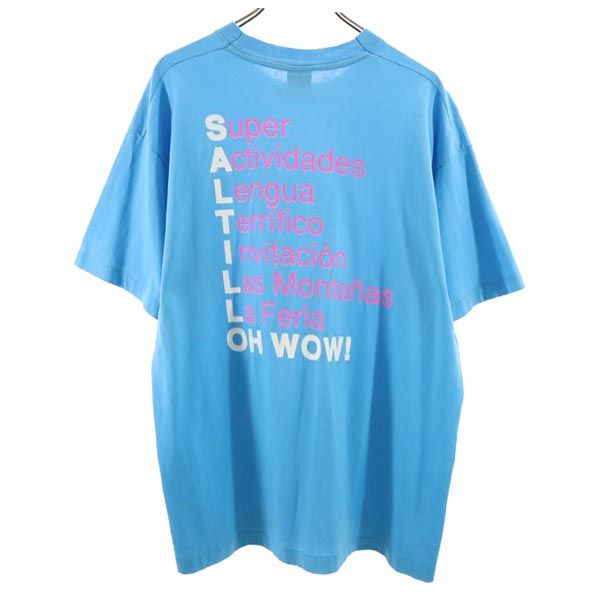 SCREEN STARS BEST スクリーンスターズベスト 90s USA製 オールド バックプリント 半袖 Tシャツ XL ブルー系 メンズ