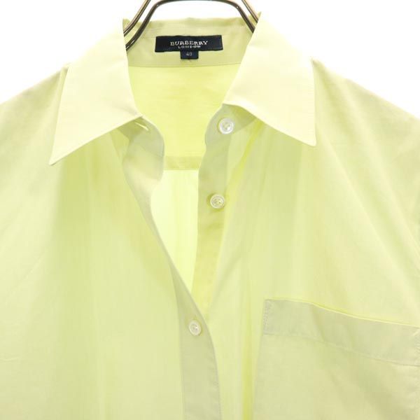 BURBERRY バーバリー 三陽商会 長袖 シャツ 40 黄緑 レディース