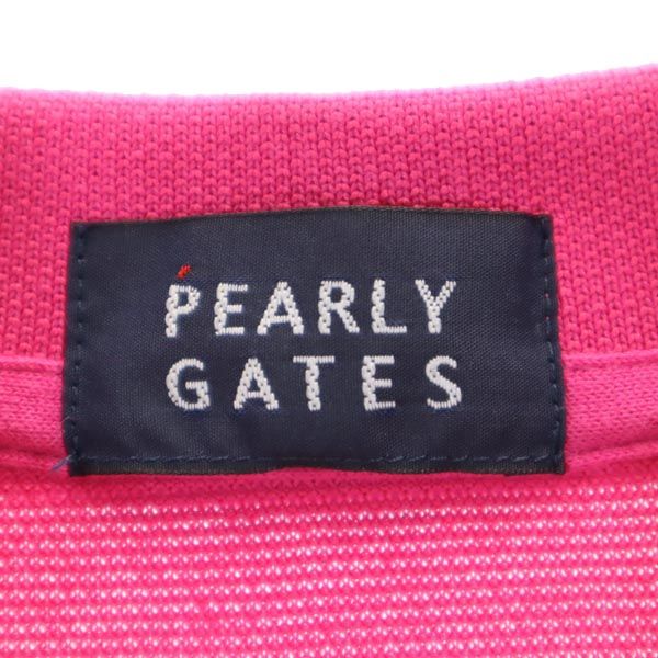 PEARLY GATES パーリーゲイツ ロゴプリント ゴルフ 半袖 ポロシャツ 0 ピンク レディース