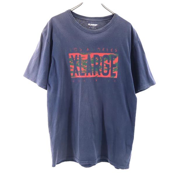XLARGE エクストララージ ロゴプリント 半袖 Tシャツ L 紺系 メンズ