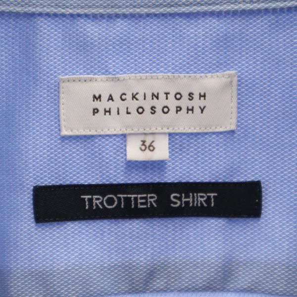 MACKINTOSH PHILOSOPHY マッキントッシュフィロソフィー 三陽商会 長袖 ボタンダウンシャツ 36 ブルー系 レディース