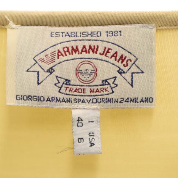 ARMANI JEANS アルマーニジーンズ 長袖 カーディガン USA6 ベージュ ポケット付き レディース