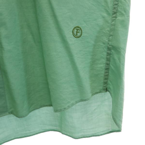 FACTOTUM ファクトタム 日本製 ウールブレンド 長袖 コットンシャツ 44 緑系 メンズ