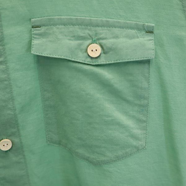 FACTOTUM ファクトタム 日本製 ウールブレンド 長袖 コットンシャツ 44 緑系 メンズ