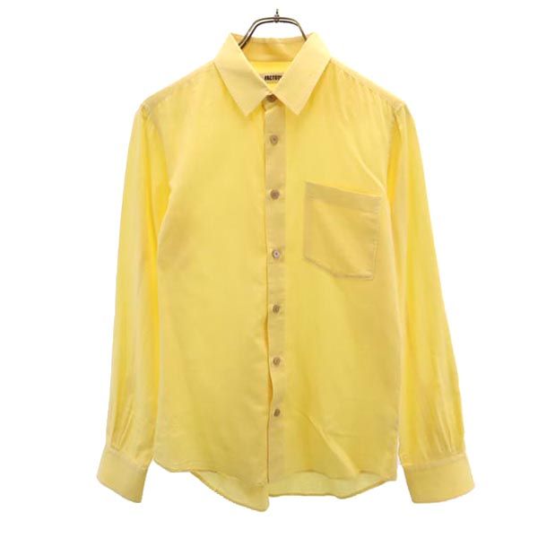 FACTOTUM ファクトタム 日本製 ウールブレンド 長袖 コットンシャツ 44 黄 メンズ