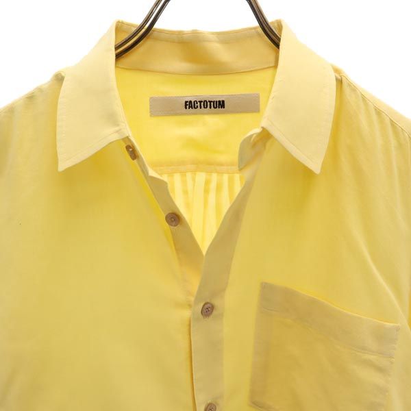 FACTOTUM ファクトタム 日本製 ウールブレンド 長袖 コットンシャツ 44 黄 メンズ