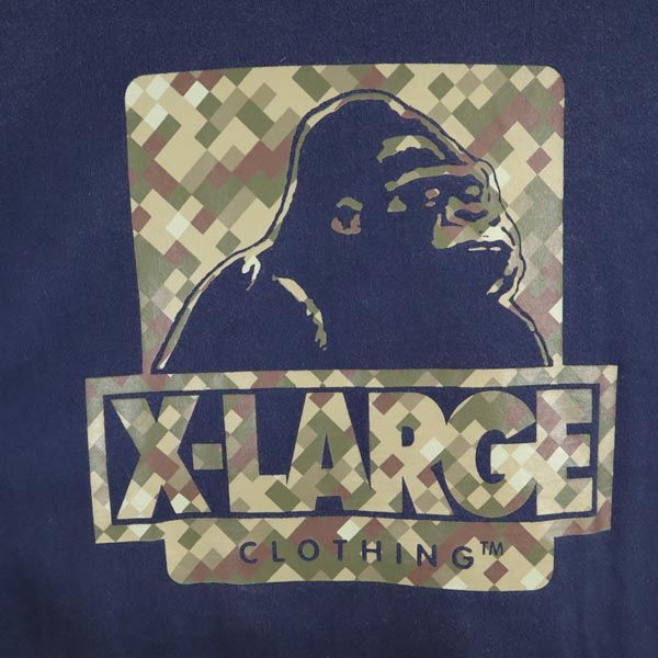 XLARGE エクストララージ ロゴプリント 半袖 Tシャツ M ネイビー系 メンズ