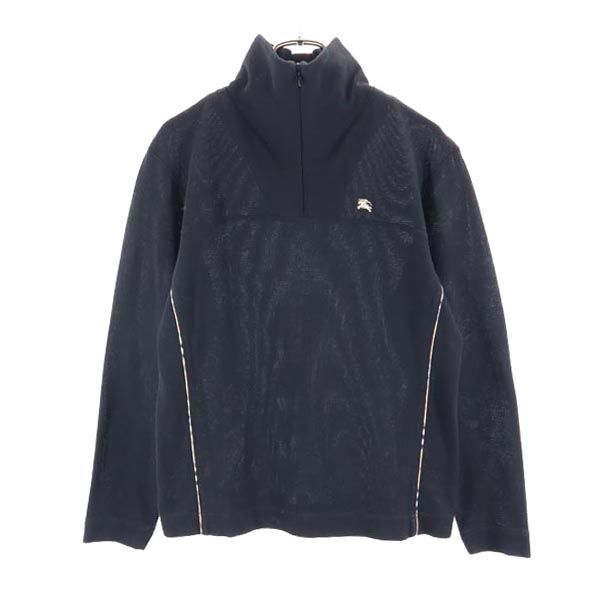 BURBERRY GOLF バーバリーゴルフ 日本製 三陽商会 ゴルフ 長袖 ハーフジップ ウェア M ブラック系 レディース