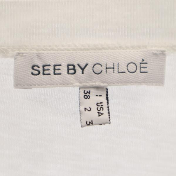 SEE BY CHLOE シーバイクロエ ロゴプリント 半袖 Uネック Tシャツ 2 白 レディース