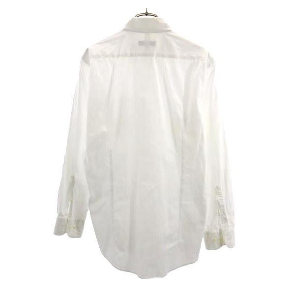 BURBERRY BLACK LABEL バーバリーブラックレーベル 三陽商会 ストライプ地 長袖 ボタンダウンシャツ 39 白 メンズ