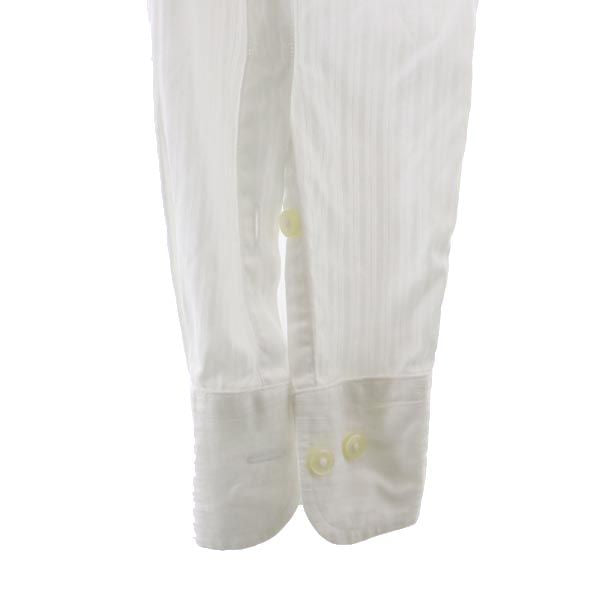 BURBERRY BLACK LABEL バーバリーブラックレーベル 三陽商会 ストライプ地 長袖 ボタンダウンシャツ 39 白 メンズ