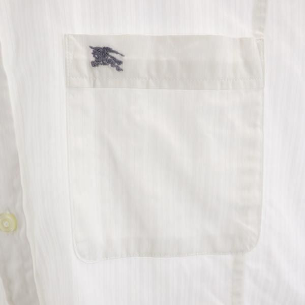 BURBERRY BLACK LABEL バーバリーブラックレーベル 三陽商会 ストライプ地 長袖 ボタンダウンシャツ 39 白 メンズ