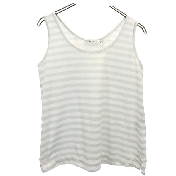 SEE BY CHLOE シーバイクロエ ボーダー タンクトップ USA6 グレー系 レディース