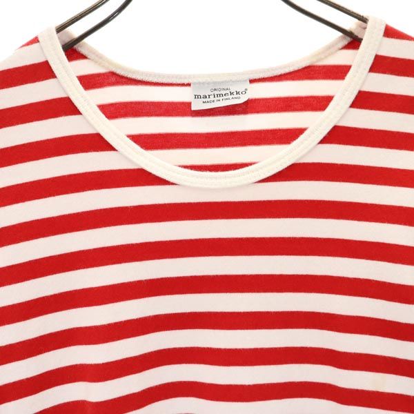 marimekko マリメッコ ボーダー 半袖 Tシャツ S レッド系 レディース