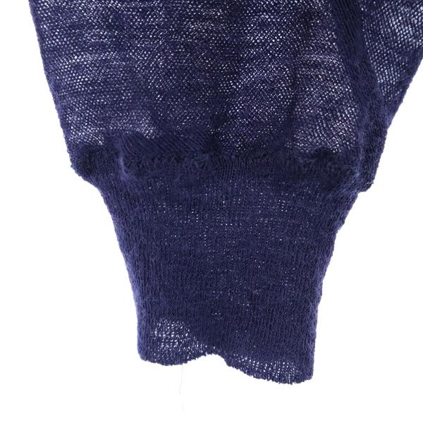 COMME des GARCONS コムデギャルソン 日本製 ウール 長袖 Vネック デザイン セーター SS ネイビー系 カットソー レディース