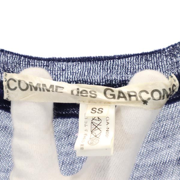 COMME des GARCONS コムデギャルソン 日本製 ウール 長袖 Vネック デザイン セーター SS ネイビー系 カットソー レディース