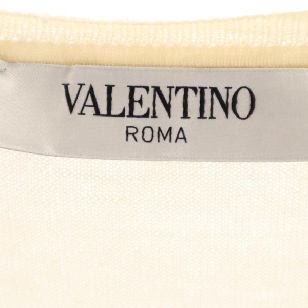 VALENTINO ヴァレンティノ 長袖 Vネック セーター 48 ベージュ ニット レディース