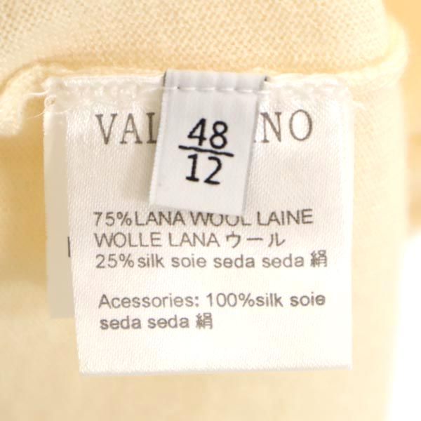 VALENTINO ヴァレンティノ 長袖 Vネック セーター 48 ベージュ ニット レディース