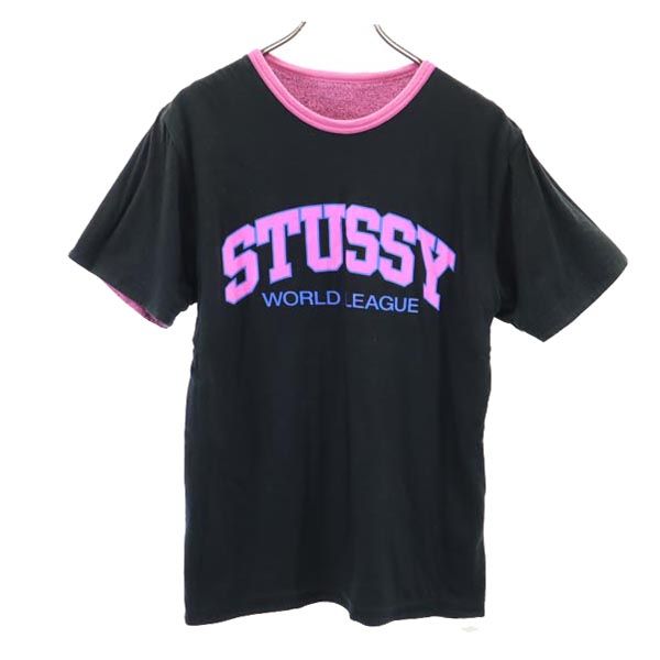 STUSSY ステューシー 半袖 リバーシブル Tシャツ M ピンク系 メンズ