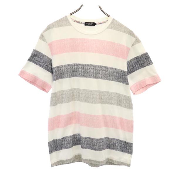 BLACK LABEL CRESTBRIDGE ブラックレーベルクレストブリッジ 三陽商会 ボーダー柄 半袖 Tシャツ M 白系 メンズ