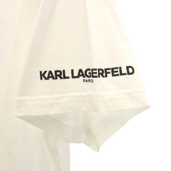 KARL LAGERFELD カールラガーフェルド 半袖 Tシャツ M ホワイト系 スパンコール メンズ